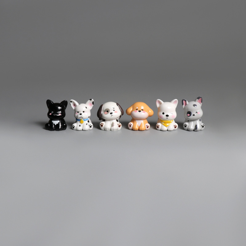 Miniature Landscape Creative Cartoon Cute Puppy Figurine Desktop Car Decoration Small Ornaments Crafts Dollhouse Landscaping