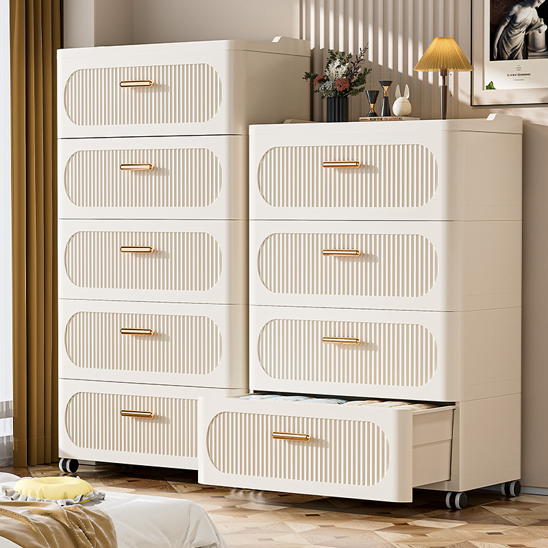 クロスボーダー厚みのあるフロア引き出し型キャスター付き収納キャビネットリビングルーム寝室収納整理キャビネット大容量ホームキャビネット