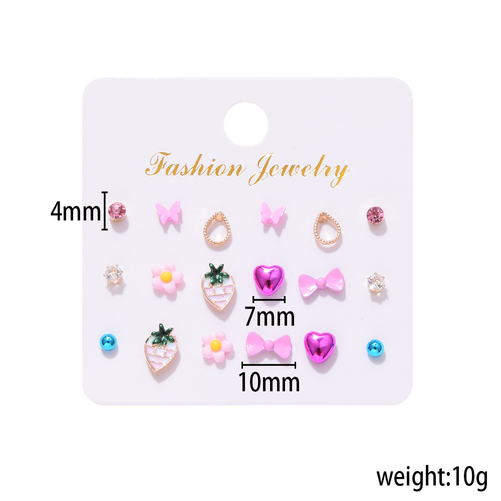Heart Plating Alloy No Inlaid Earrings Ear Studs display picture 1