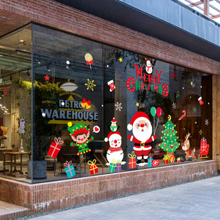 Christmas Decoration Window Stickers Glass Door Stickers Merry Christmas Creative Window Mall Layout Christmas Stickers