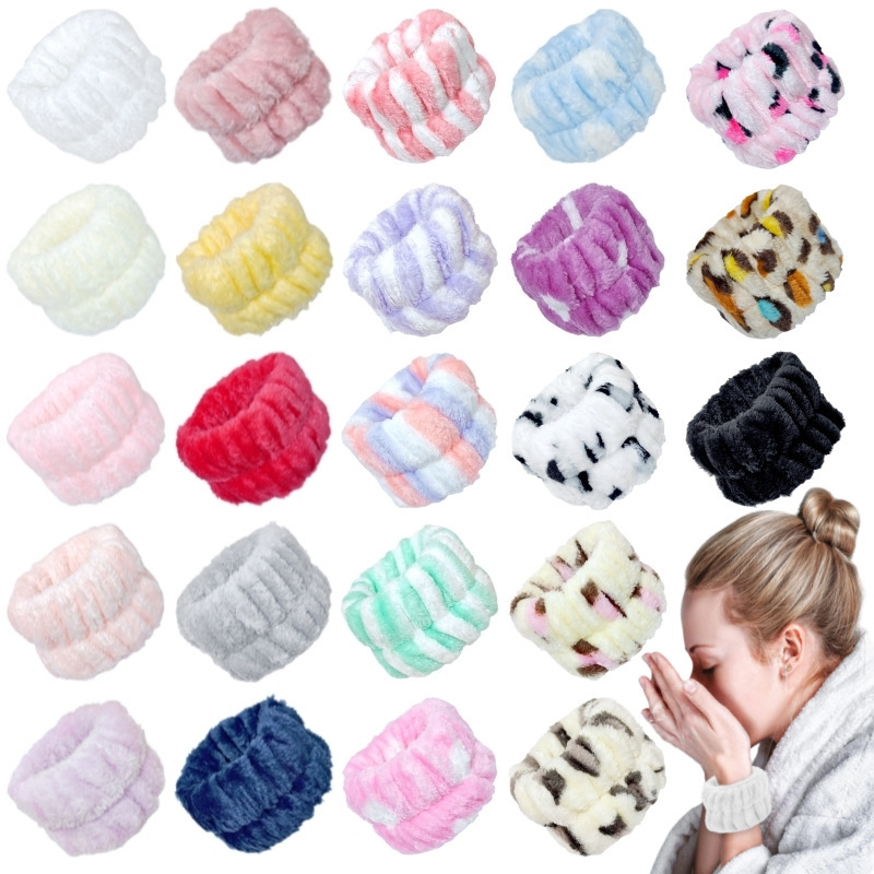 Amazon cross-border hot-selling wristband Bath face washing multi-purpose absorbent wristband makeup remover female leopard print simple bracelet