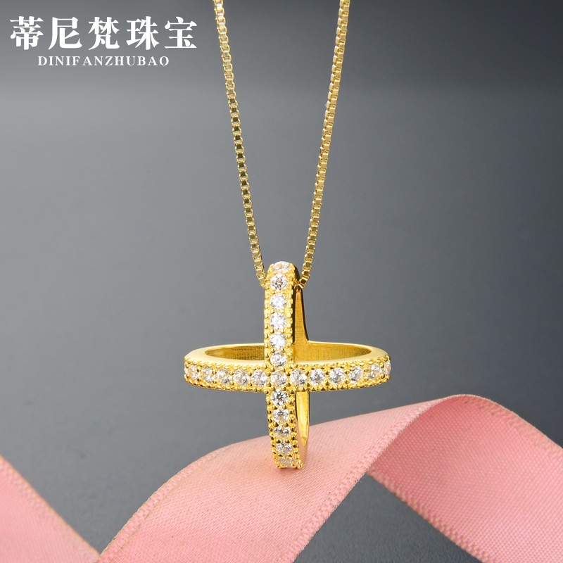 Accesorios de circón fresco Cadena de clavícula estilo japonés y coreano s925 Diamante de plata colgante tridimensional collar de estilo simple de las mujeres