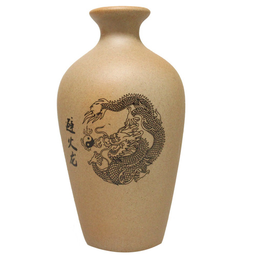 Fire-avoiding dragon earth ceramic jar Qian Gua in the northwest corner of the kitchen solves the fire burning Tianmen Fire-avoiding dragon crafts ornaments