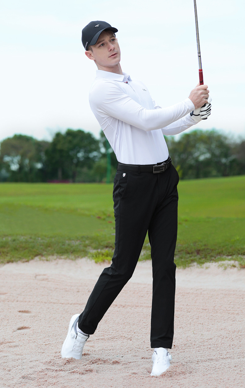 Áo polo golf nam dài tay lụa băng thể thao hè đục lỗ laser — Yf681-Áo Đen (tay áo lụa băng), Yf681-Áo Trắng (tay áo lụa băng) chi tiết 13