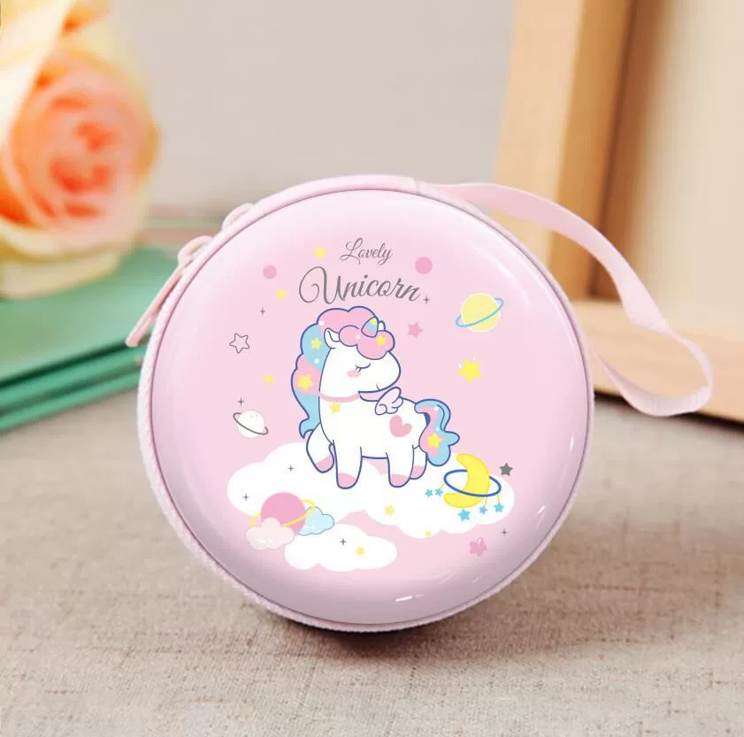 Кошелёк‑монетница жесть 7,5×7,5×3,5 см, на молнии для наушников и кабелей, мультяшный брелок