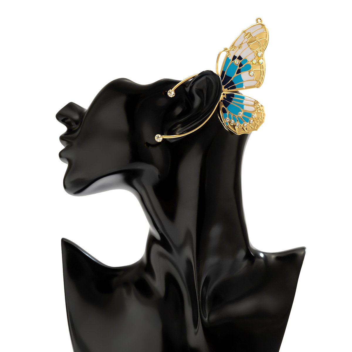 1 Piece Elegant Sweet Butterfly Plating Iron Rhinestones Ear Cuffs display picture 7