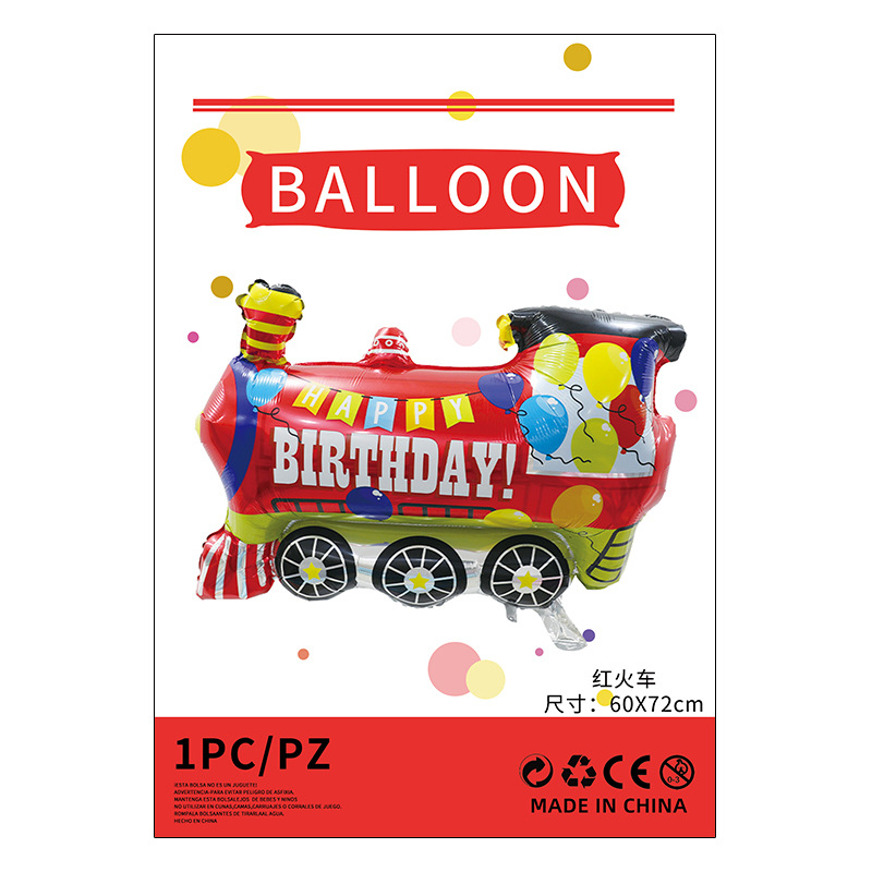 Herramientas de transporte globo de película de aluminio embalaje independiente camión de bomberos ingeniería vehículo avión juguete para niños globo de película de aluminio al por mayor