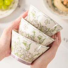 2025奶白釉新款兜里碗吃饭碗精致小碗小清新陶瓷碗家用
