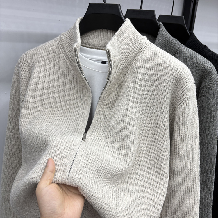 American Tommy Tommy Knitted Zipper Cardigan Men's Autumn and Winter New Casual Sweater Jacket Stand Collar Cardigan American Tommy Tommy Knitted Zipper Cardigan Men's Autumn and Winter New Casual Sweater Jacket Stand Collar Cardigan