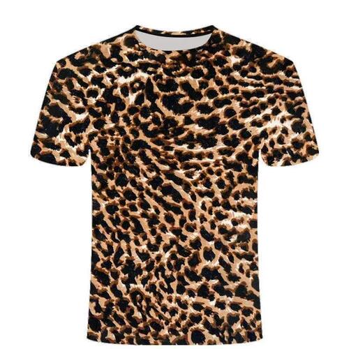 Summer men's and women's styles printed 3D leopard print short-sleeved T-shirts can be made