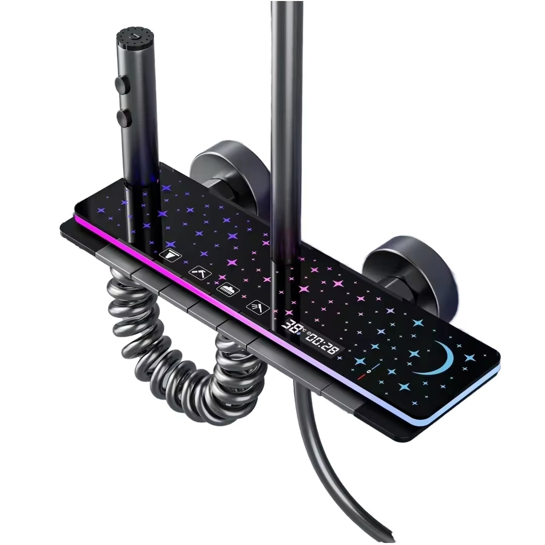 Gisto gris ducha digital baño doméstico presurizado baño frío y caliente ducha al por mayor transfronteriza