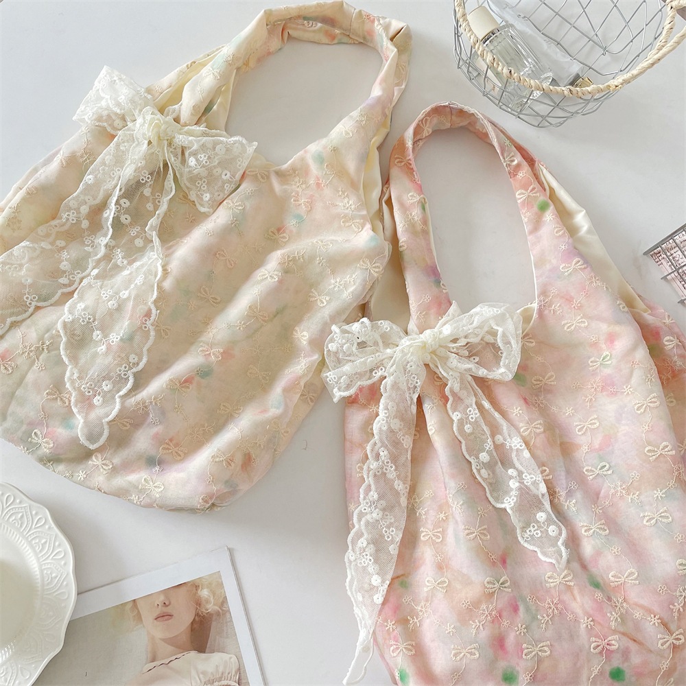 55302 High-style Korean version gradient bow gentle niche handbag fashionable shoulder underarm tote bag