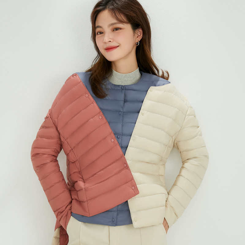 Lightweight down Jacket for Women, 2026 Winter New Style, Round Neck Convertible to V-Neck, Short Solid Color down Jacket Coat Lightweight down Jacket for Women, 2026 Winter New Style, Round Neck Convertible to V-Neck, Short Solid Color down Jacket Coat