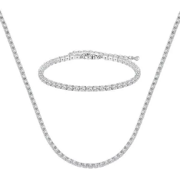 European and American fashion light luxury Joker single row double drainage claw chain golden silver bracelet necklace suit wholesale