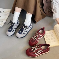 复古德训鞋女ins阿甘鞋2025秋季新款百搭真皮网面透气运动休闲鞋