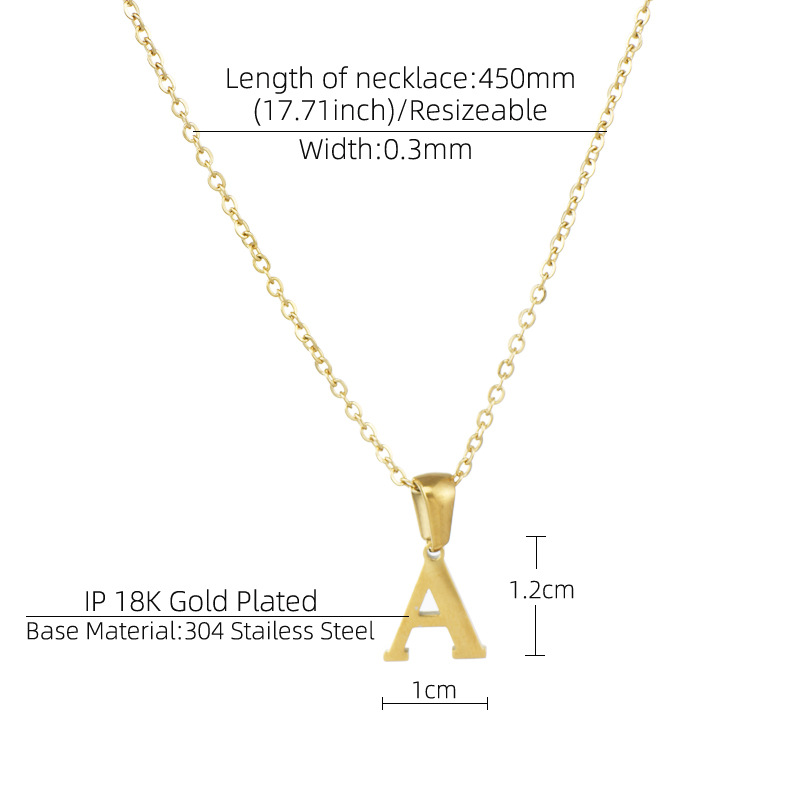 304 Stainless Steel Pendant Material Necklace Classification Simple Style Letter Stainless Steel Necklace 1 Piece