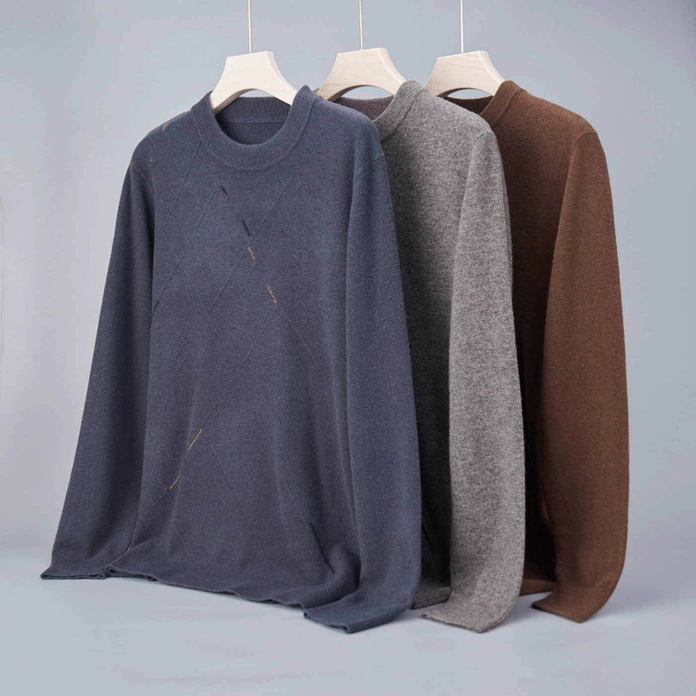 2025 basic men’s flat thickened pure cashmere sweater