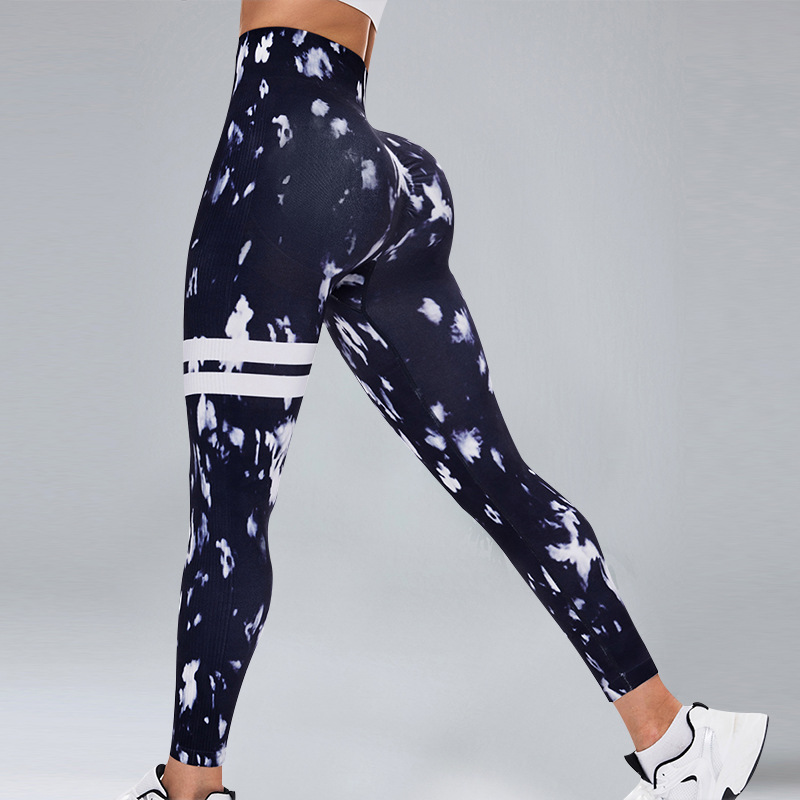 Pantalones de yoga con estampado digital para mujer, sin costuras para correr, leggings ajustados a la cadera, pantalones deportivos de cintura alta al aire libre