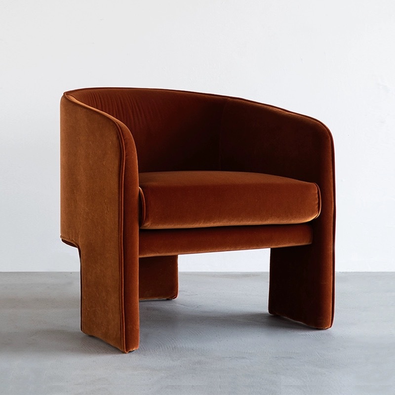 休闲椅丹麦红色单椅设计师款椅子沙发椅复古单人椅侘寂风休闲沙发