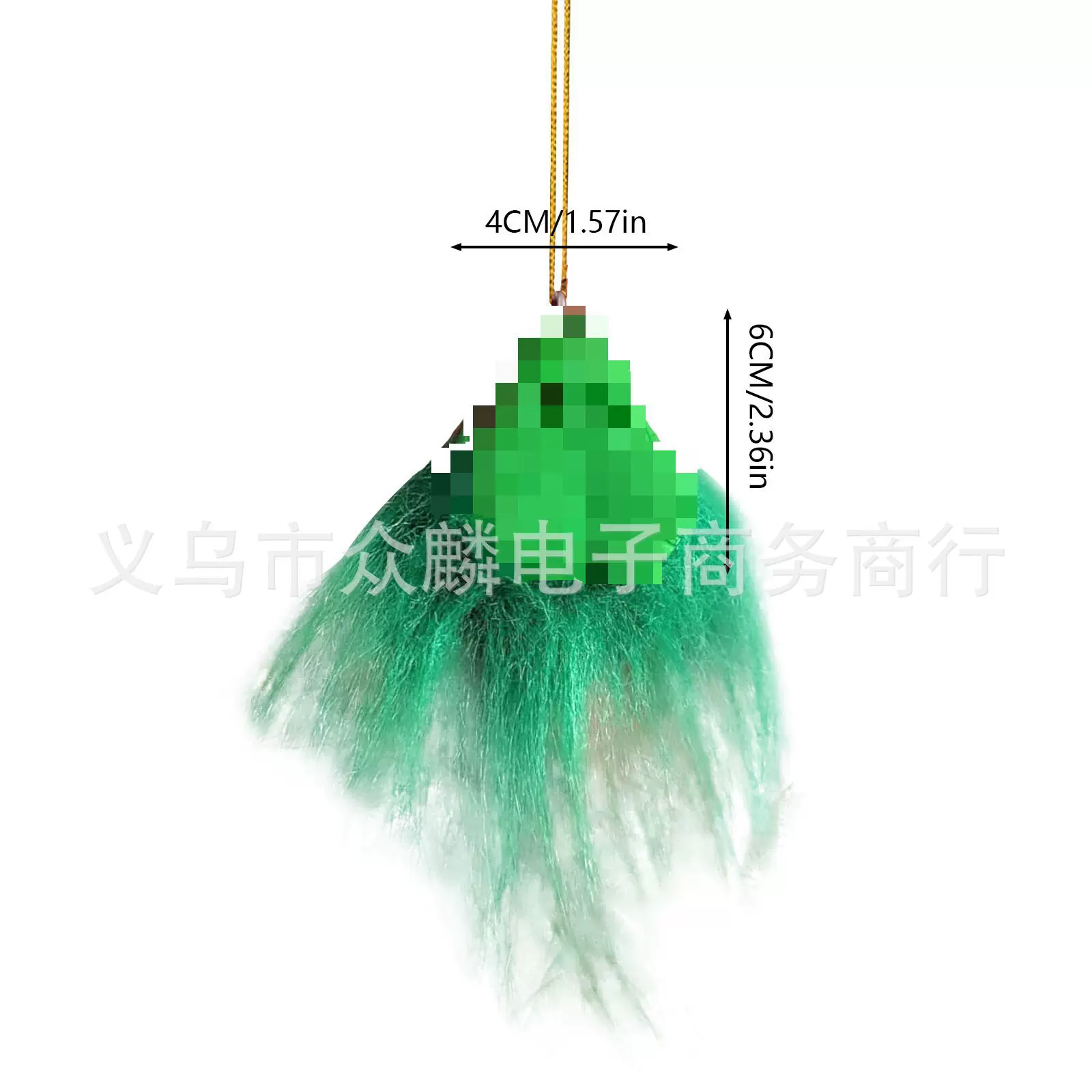 圣诞节绿毛蛋蛋挂件装饰场景派对道具创意家居奇趣挂件圣诞树装饰