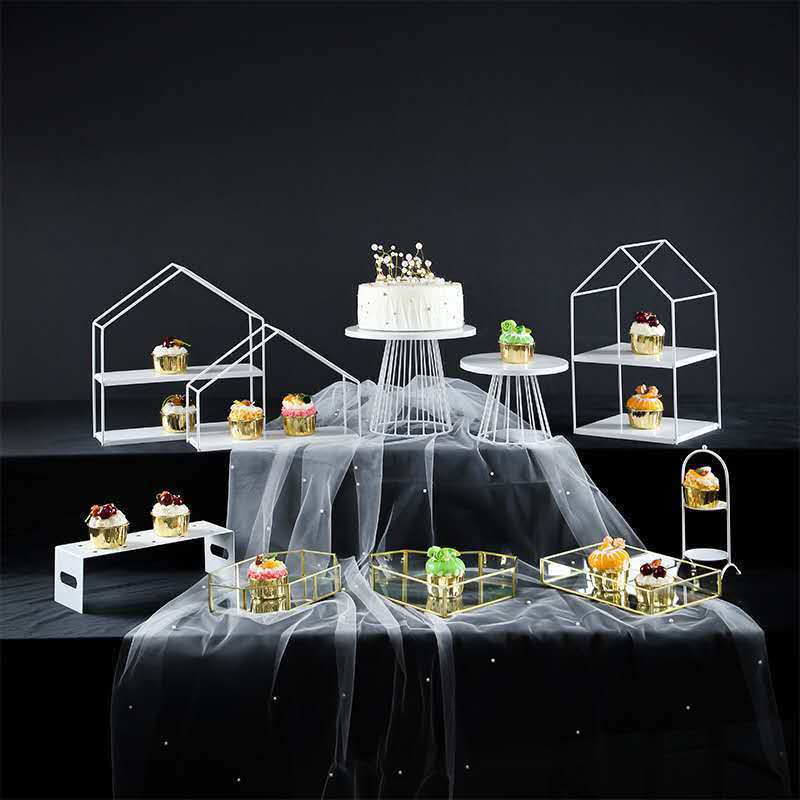 Transfronterizos Amazon temu postre estante de exhibición bandeja de pastel estante de pastel diseño de cumpleaños