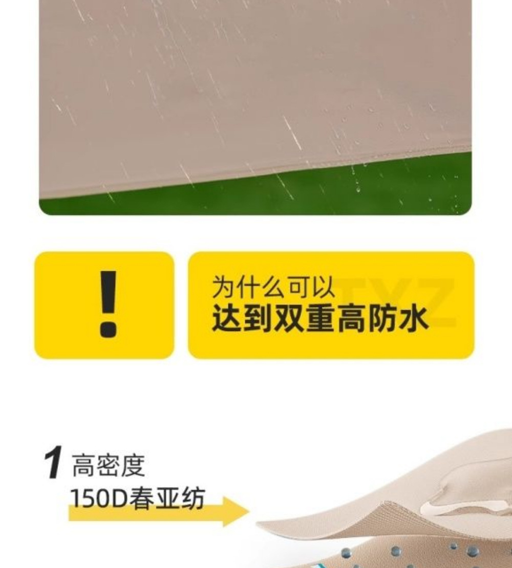 Vinyl Canopy Tent Outdoor Camping Sunshade Portable Sun Protection Rain Shelter Uv-Resistant Silver-Coated Beach Tarp