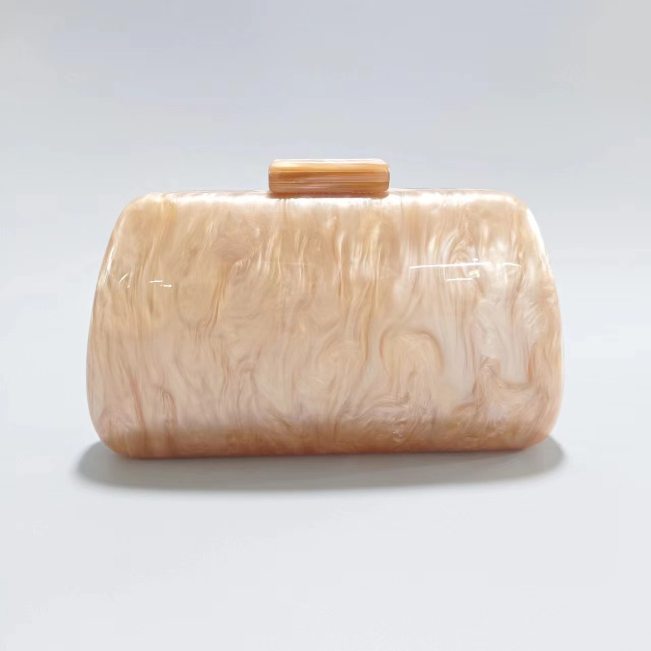 Elegante pochette da sera in acrilico – Borsa a tracolla versatile con catena staccabile per matrimoni e feste (albicocca)_voghion.com