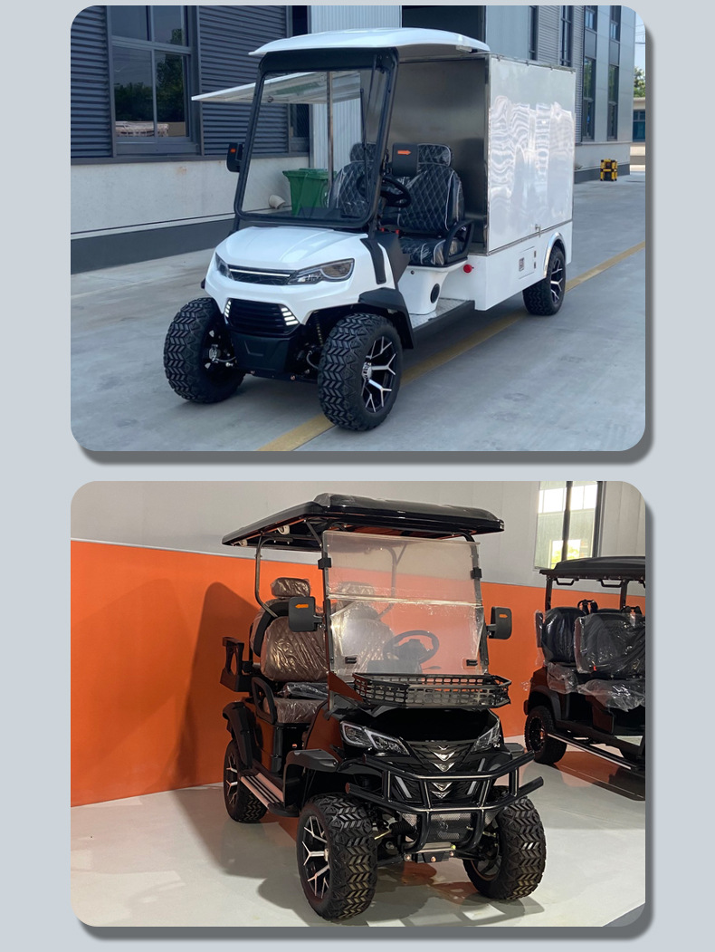 Electric golf cart, tourist attraction four-wheel sightseeing vehicle, hotel shuttle vehicle, reception vehicle, real estate sales office viewing vehicle