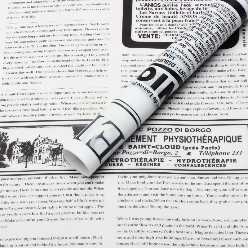 Huaxi Inglés papel hansu impermeable flor de embalaje material florista flores de ramos de embalaje