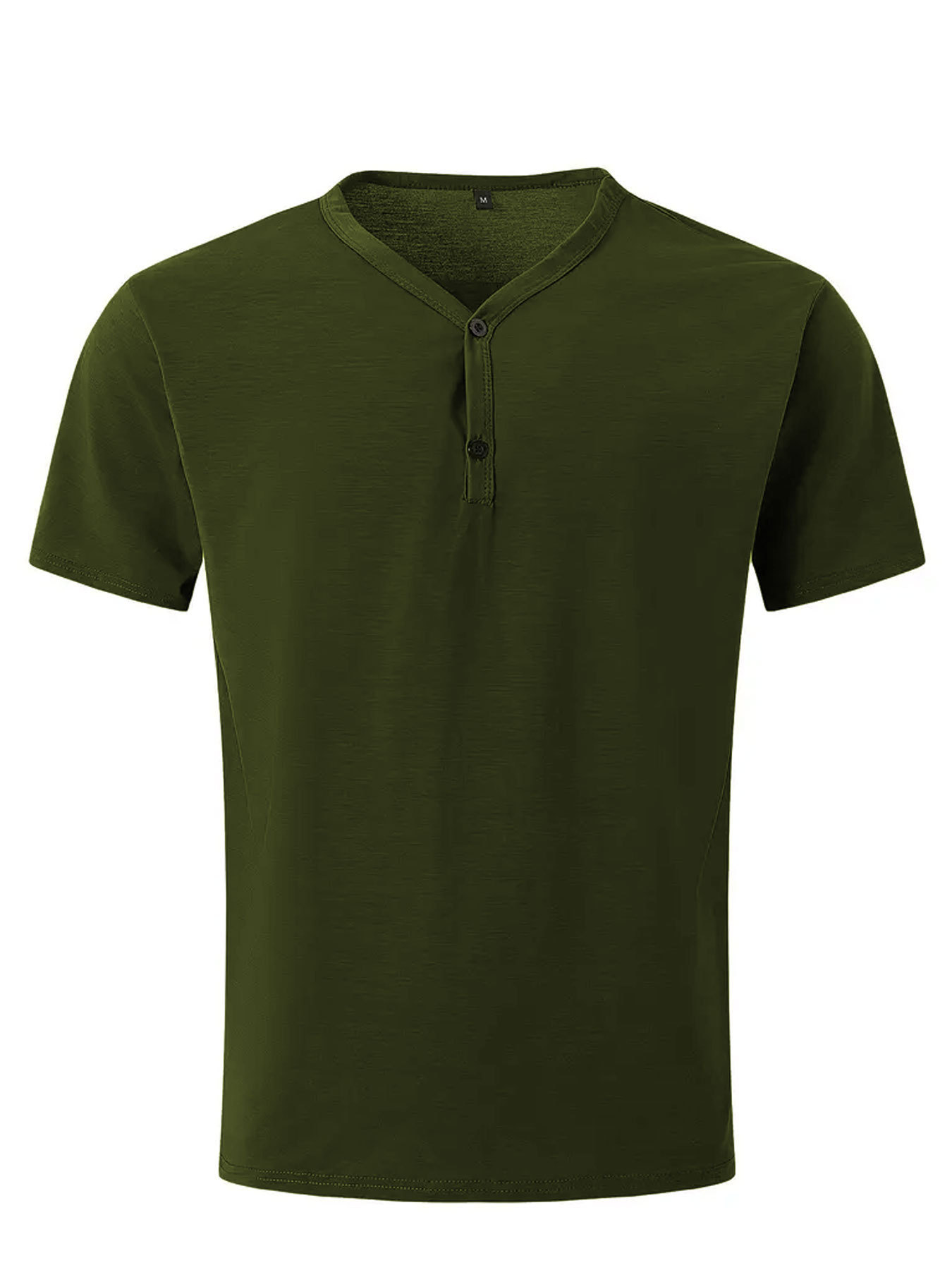 Nuevo TEMU transfronterizo hombre europeo y americano color sólido cuello V transpirable sudor deportivo casual ligero camiseta de manga corta regular