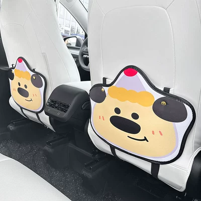 Birthday puppy cartoon cute car chair back anti-kick pad simple and comfortable dirt-resistant storage bag anti-kick pad anti-dirty pad (Chair back anti-kick pad) - birthday-puppy-anti-kick-mat-2-sheets