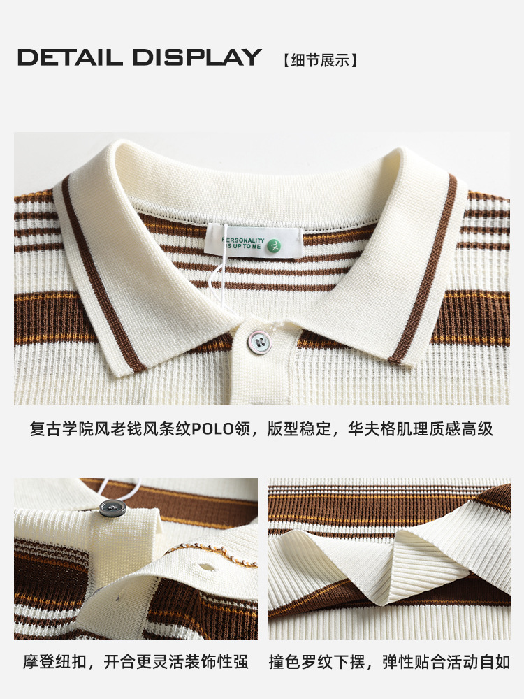 Hombres nuevos rayos de hielo polo camiseta de manga corta para hombres de alto nivel vieja camiseta casuales de verano de moda de hombre