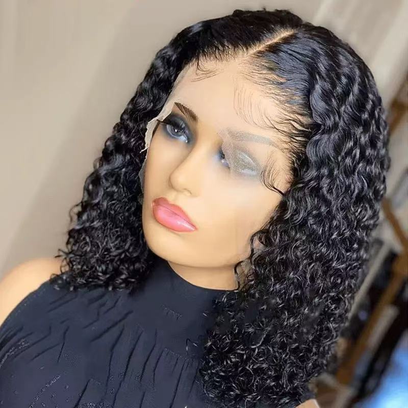 Cross-Border Short Hair Wigs Hot-Selling Lace Front Wigs African New Arrivals Black Curly Brazilian Full Wigs