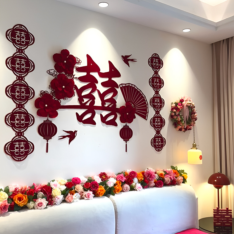 남자 웨딩룸 침대 옆 패키지 1 [레드 랜턴 스타일]