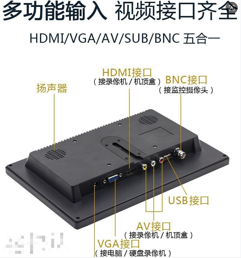 1Hd 10.1inch Car Monitor, Specially for Cross-Border Export, Lcd Monitoring Screen, Car Gaming Screen