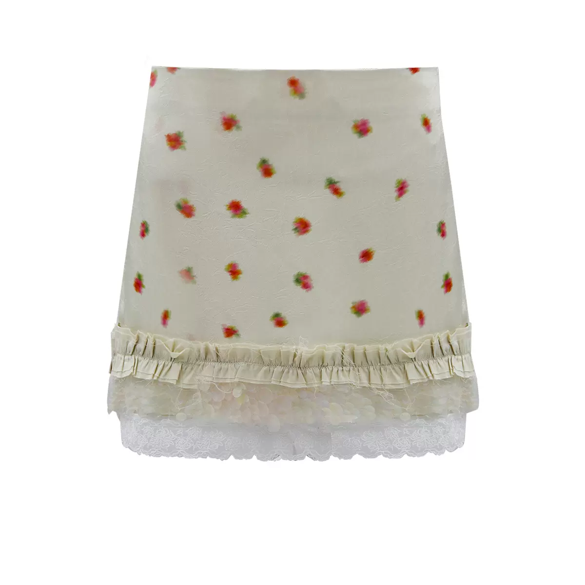 2026新款红色印花半裙