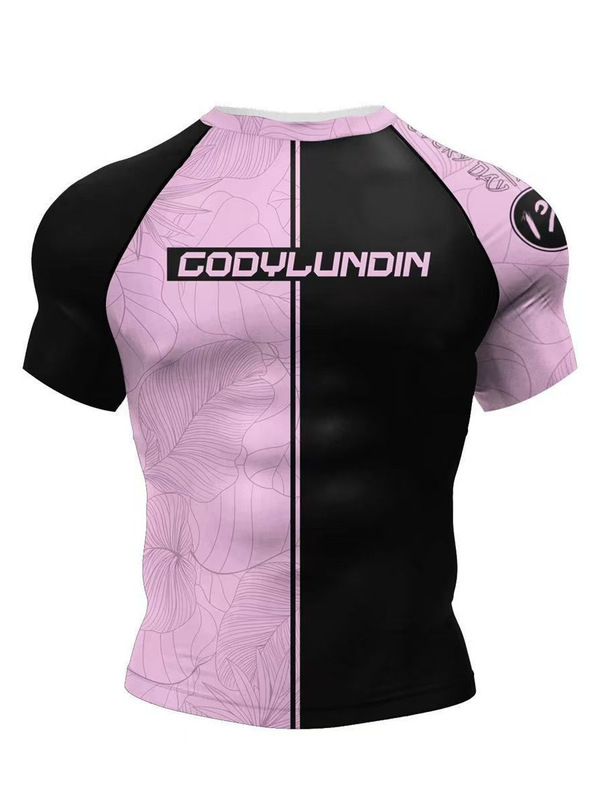 2025夏の新型3dプリントtシャツ男性ガードル運動訓練服丸襟半袖|undefined