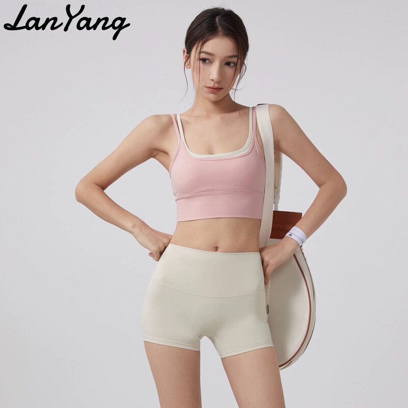 Yoga Sports Thin Strap Shockproof Push-Up Bra Underwear for Women, Pilates Yoga Quick-Dry Breathable Beautiful Back Vest
