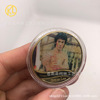 Factory order metal commemorative coin Kung Fu movie star Li Bruce Lee Memorial Cast -casting gold -plated sticker collection