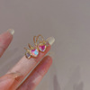 Earrings, ear clips, small design advanced mosquito coil heart shaped, high-quality style