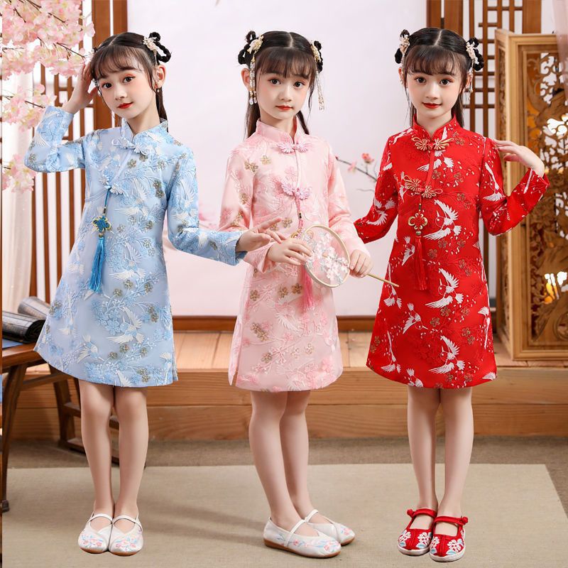 汉服女童春夏古装连衣裙中国风儿童夏装唐装旗袍裙子小女孩襦裙夏
