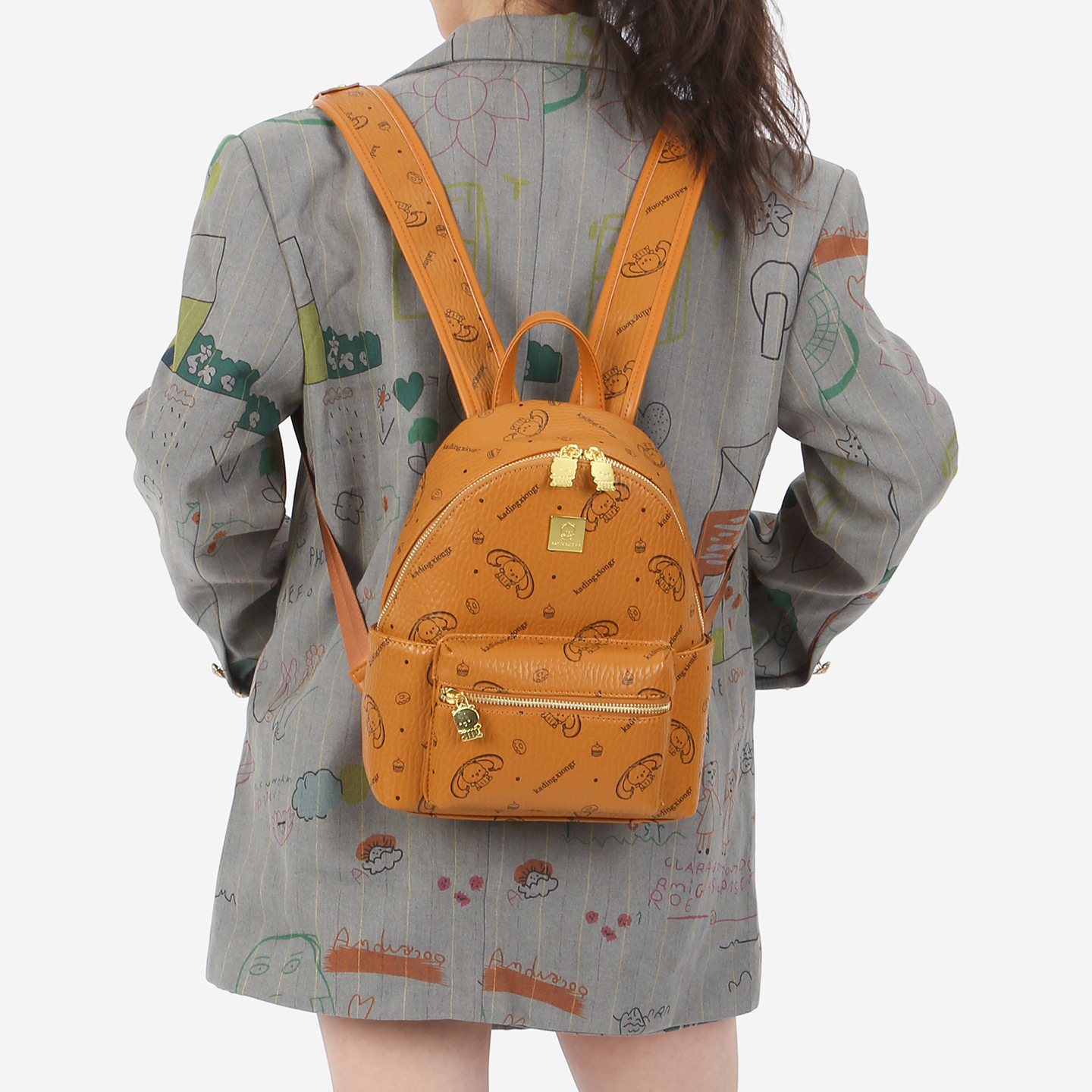 Mochila de moda coreana para mujeres, mochila de viaje de impresión de elefante encantadora, 2026 bolsas de mujer de comercio exterior transfronterizo