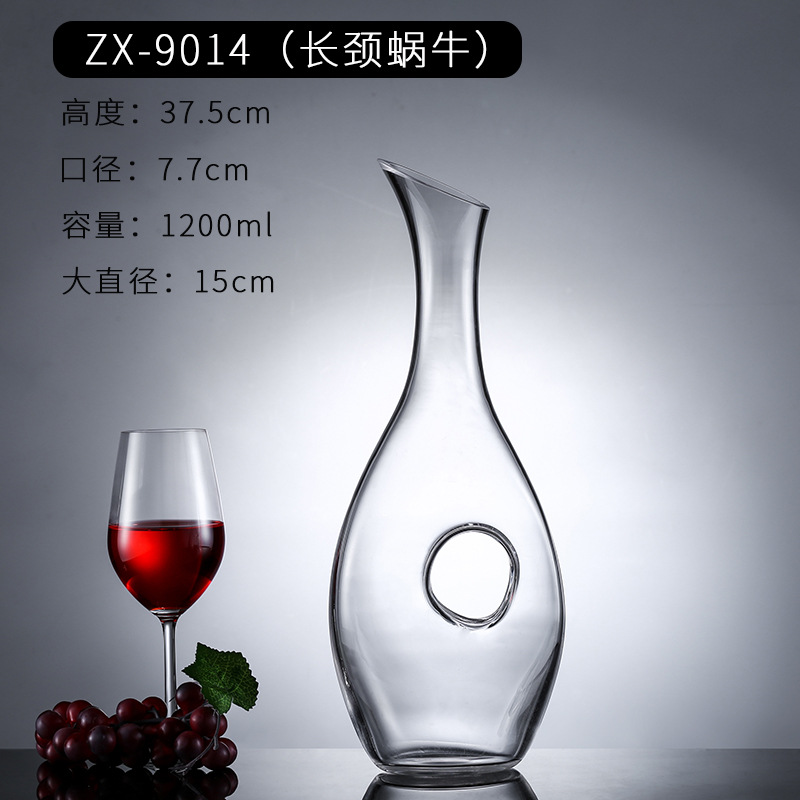 Decantador de cristal de vino pourer con mango hogar separador de vino rápido vino extranjero boca oblicua decantador olla