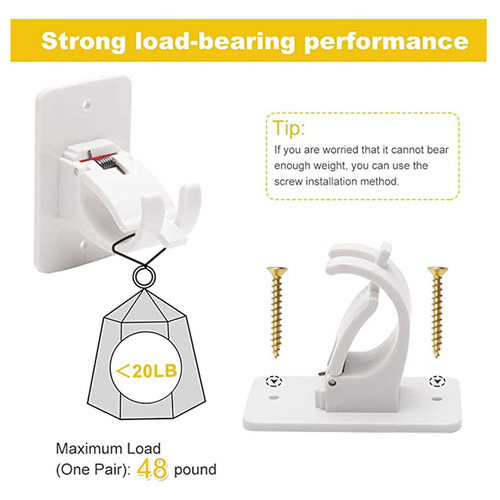 Long Rod Clip Curtain Rod Holder Adhesive Hook Hook Shower Curtain Rod Clip 2pcs Towel Rod Holder