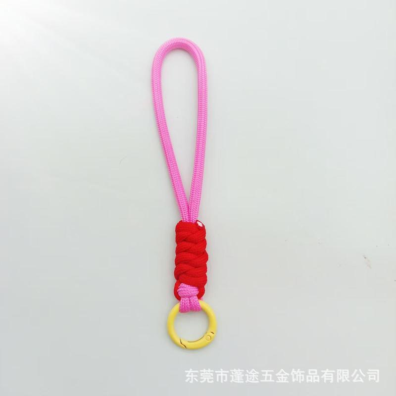彩色打结手机挂绳创意短款编织挂件手机壳弹簧钥匙圈可拆防丢吊绳|undefined