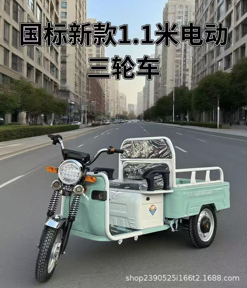 Exportable household electric tricycle for the elderly, dual-purpose for passenger and cargo, two-seater electric vehicle for transporting children