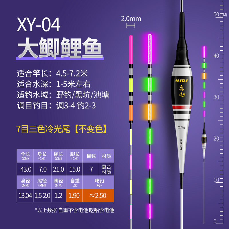 Luz nocturna de día y noche, flotador electrónico de alta sensibilidad, pesca nocturna de carpa corta, flotador de cola fría, comercio exterior