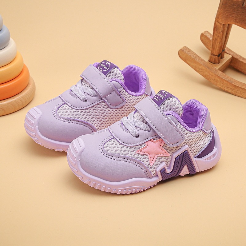 Breathable Mesh Girls Casual Sneakers With Soft Sole For Toddler & Little Kids - Lightweight Slip-Resistant Walking Shoes_voghion.com