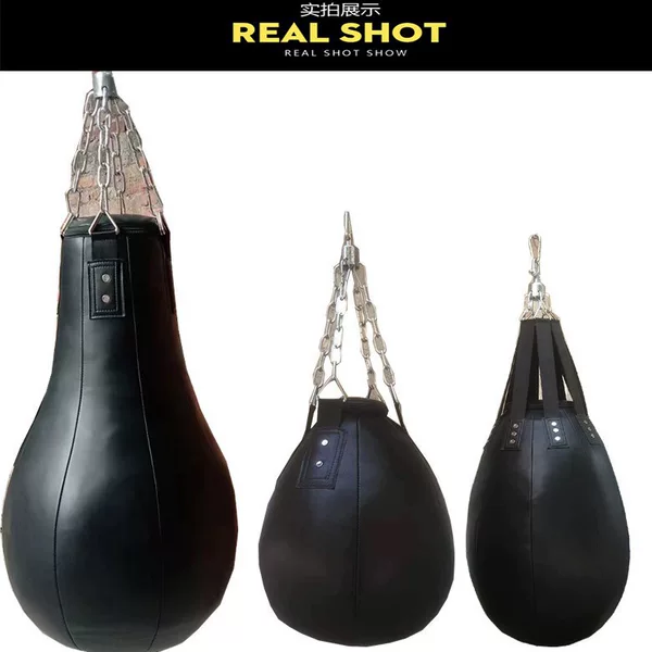 Cross-Border Manufacturer Wholesale Boxing Cowhide Microfiber Solid Water Drop Pear-Shaped Punching Bag Martial Arts Gym Muay Thai Fighting Boxing Sandbag