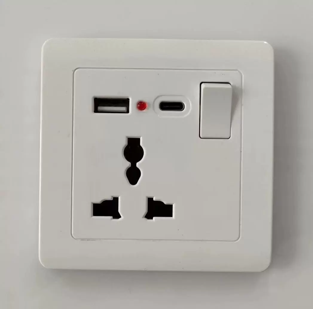 Luoge Wall Ultra-Thin Switch Panel - Lightweight, Multi-Config Electrical Socket Box with Light